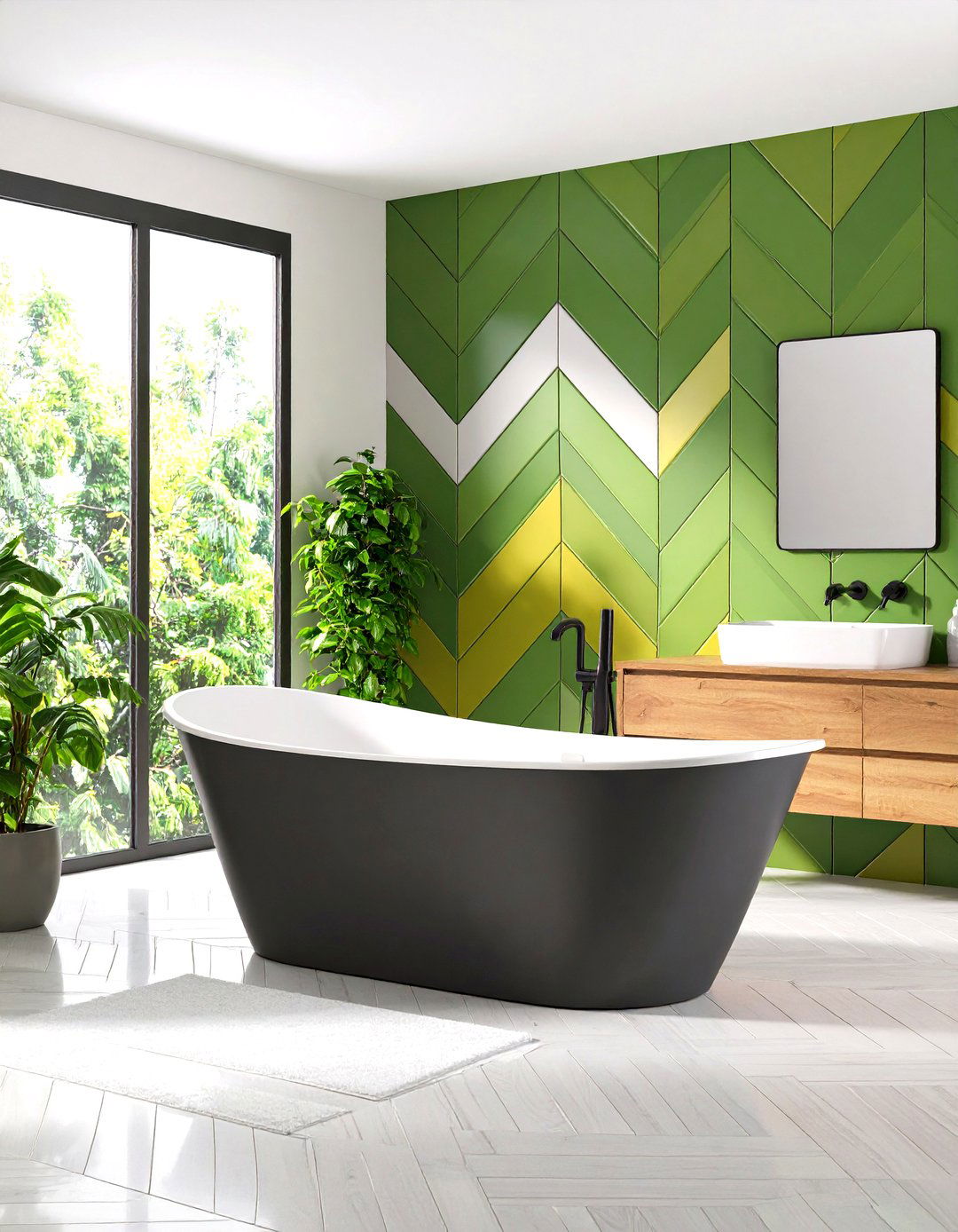 Geometric Pattern Bathtub Surround - 24 Bathtub Surround Ideas