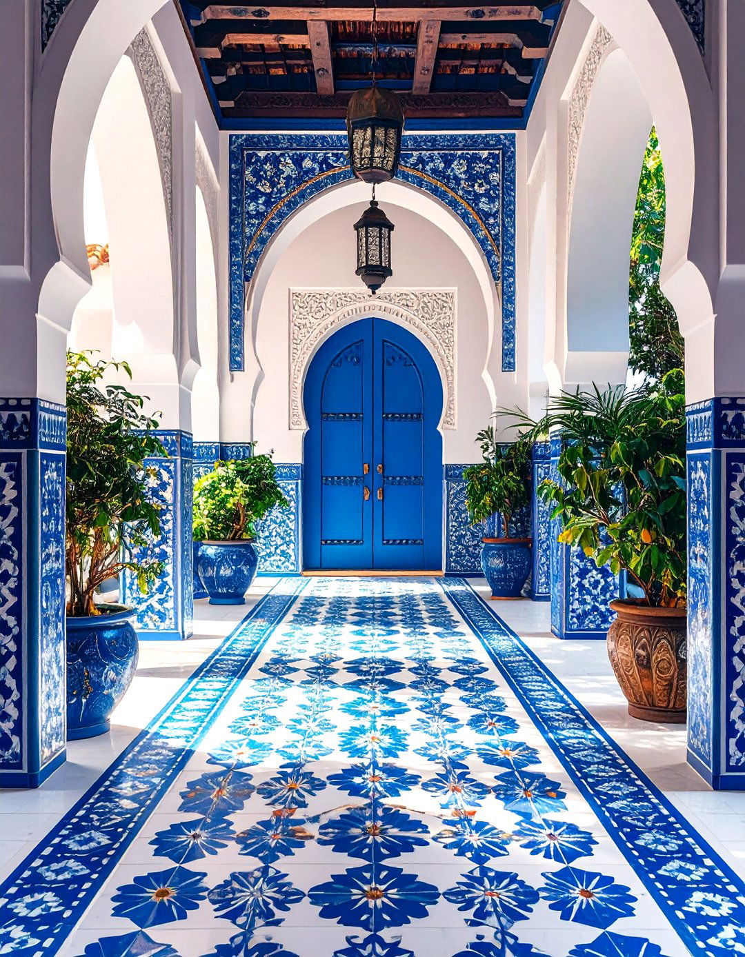 Geometric Pattern Cement Tiles - 24 Small Entryway Tile Floor Ideas