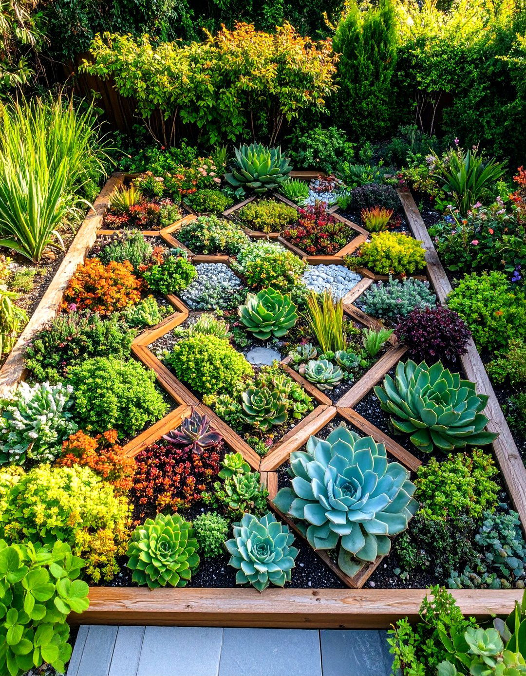 Geometric Pattern Design - 24 Succulent Garden Ideas