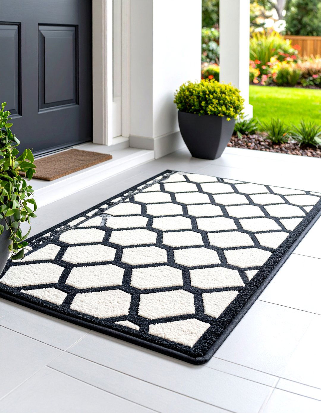 Geometric Pattern Designs - 24 Front Door Mat Ideas