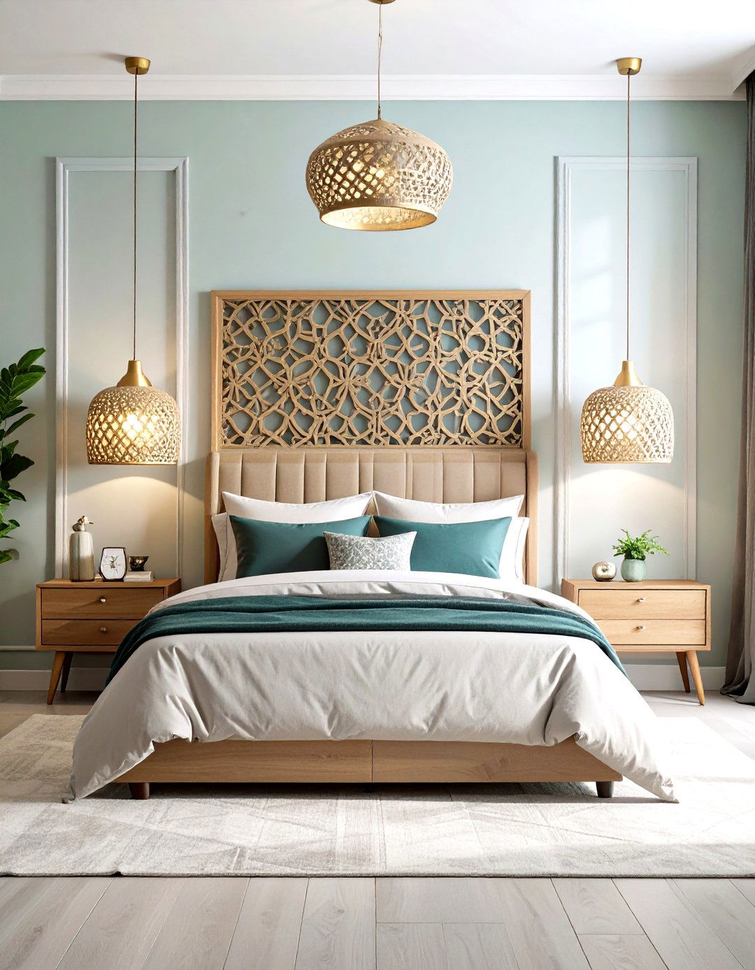 Geometric Pattern Metal Cutouts - 24 Bedroom Wall Sconce Ideas