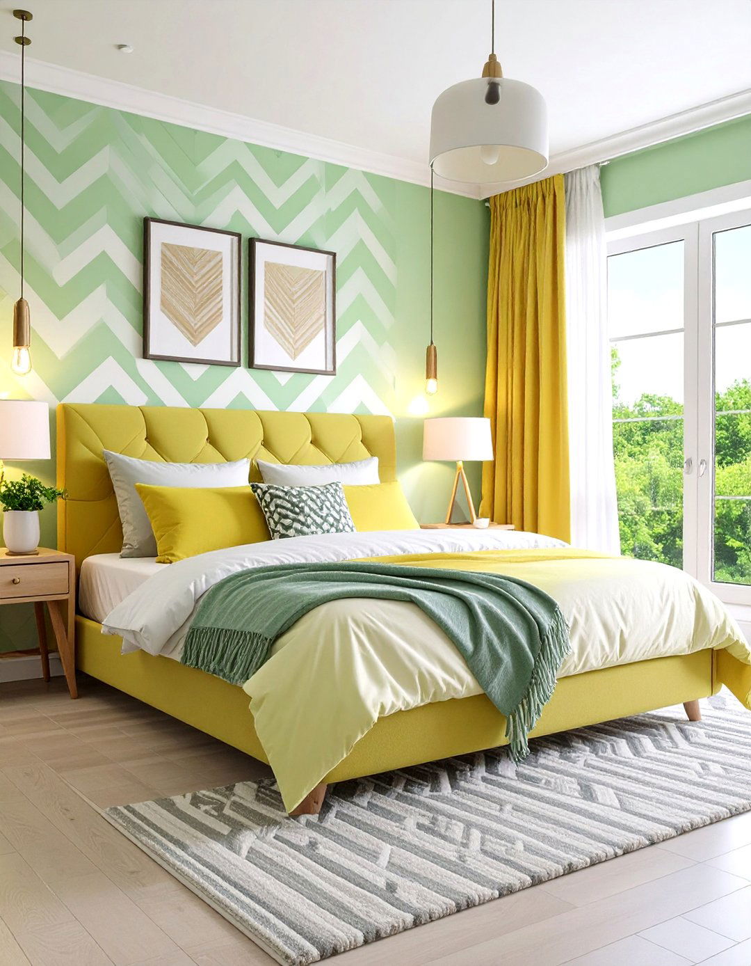 Geometric Pattern Wall Art - 24 80s Bedroom Ideas