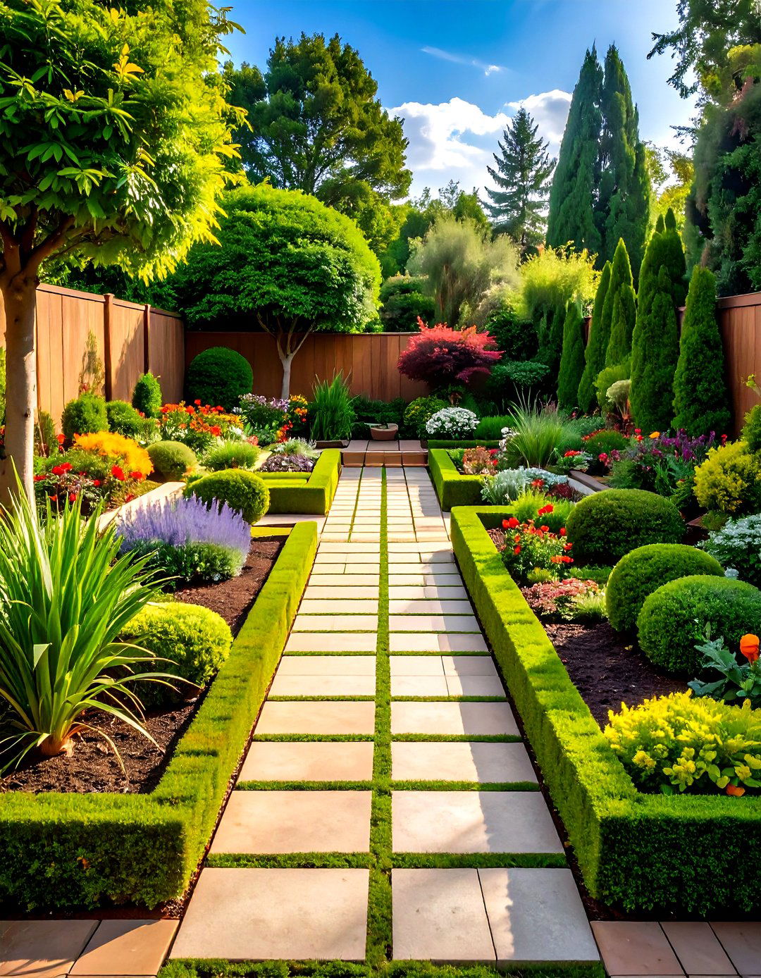 Geometric Paved Garden Rooms - 24 Modern Small Garden Ideas