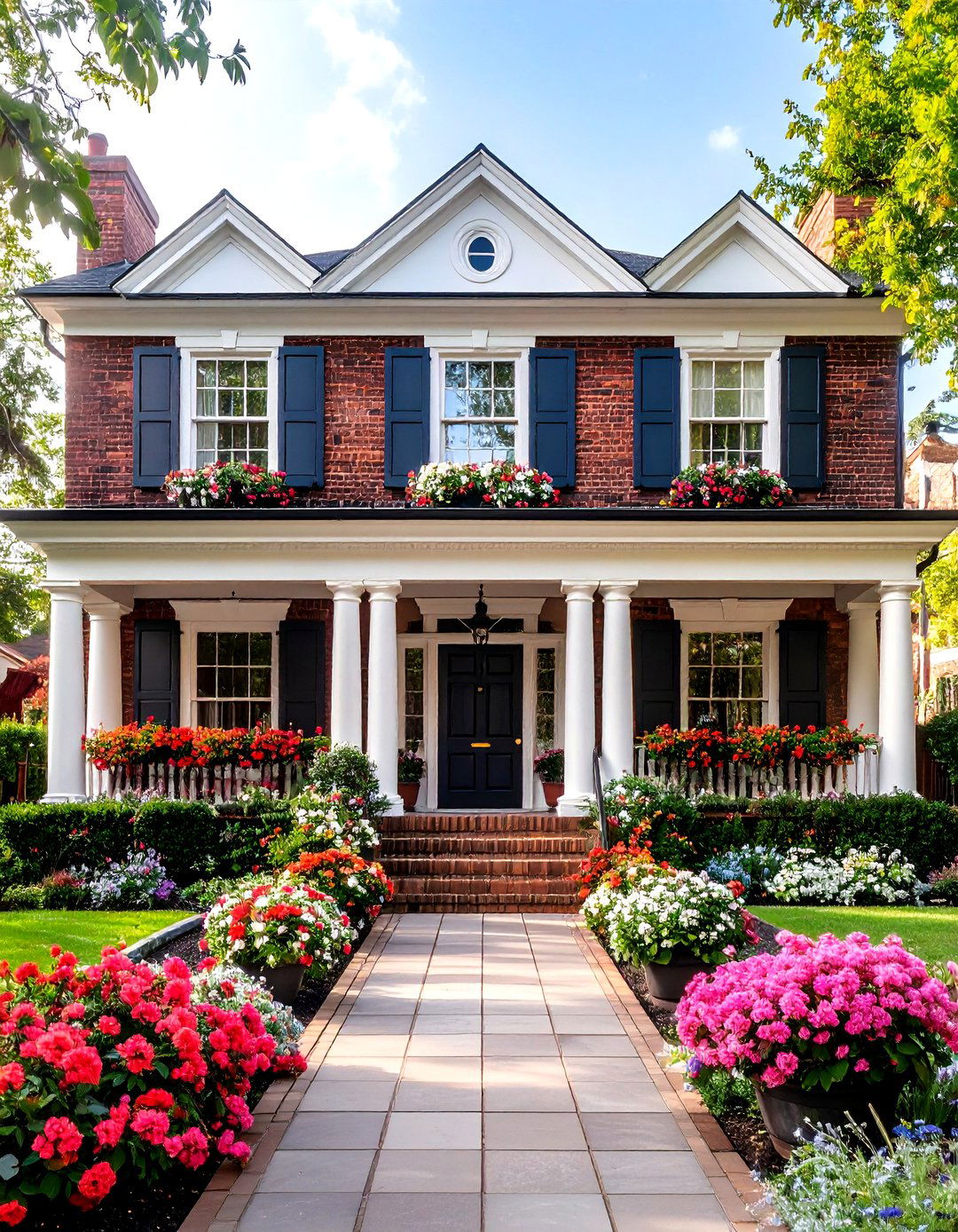 Georgian Black Brick Formal Elegance - 24 Black Brick House Exteriors