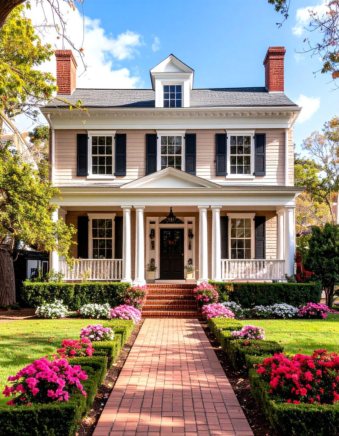 Georgian Colonial Greige Elegance - 24 Greige Paint Colors for Exteriors