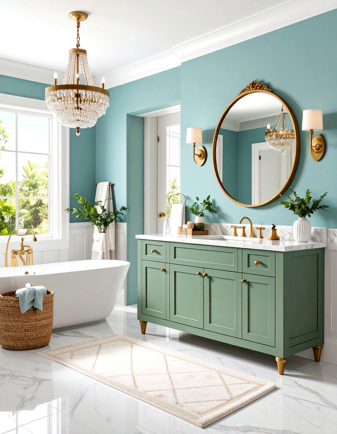 Georgian Marble Vanity Bathroom - 24 Traditional Bathroom Ideas