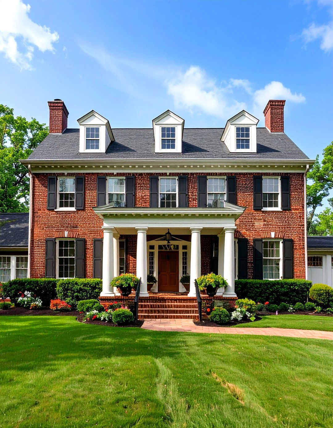 Georgian Symmetrical Elegance - 24 Sage Green House With Brown Trim Ideas