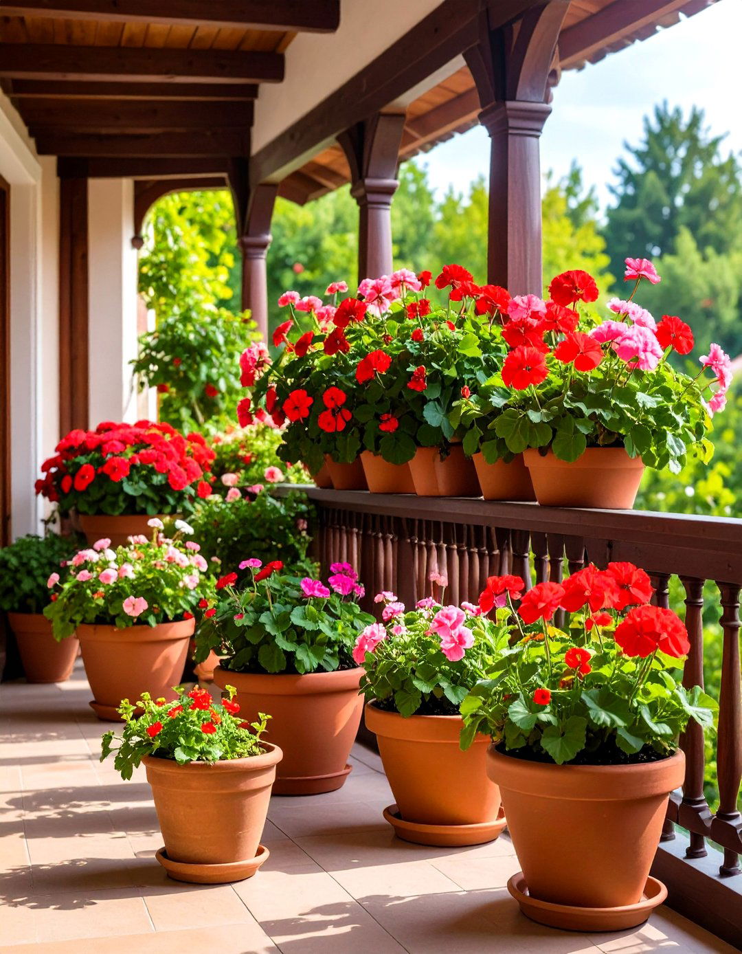 Geraniums for Classic Balcony Appeal - 24 Flowering Plants for Balcony