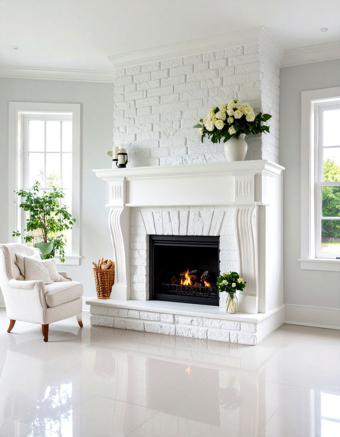 German Smear Fireplace Treatment - 24 Farmhouse Fireplace Ideas