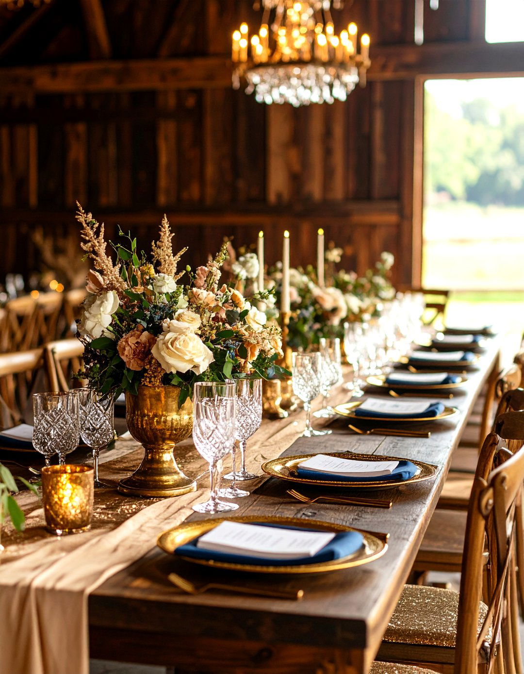 Glamorous Barn Wedding with Gold Accents - 24 Barn Wedding Ideas