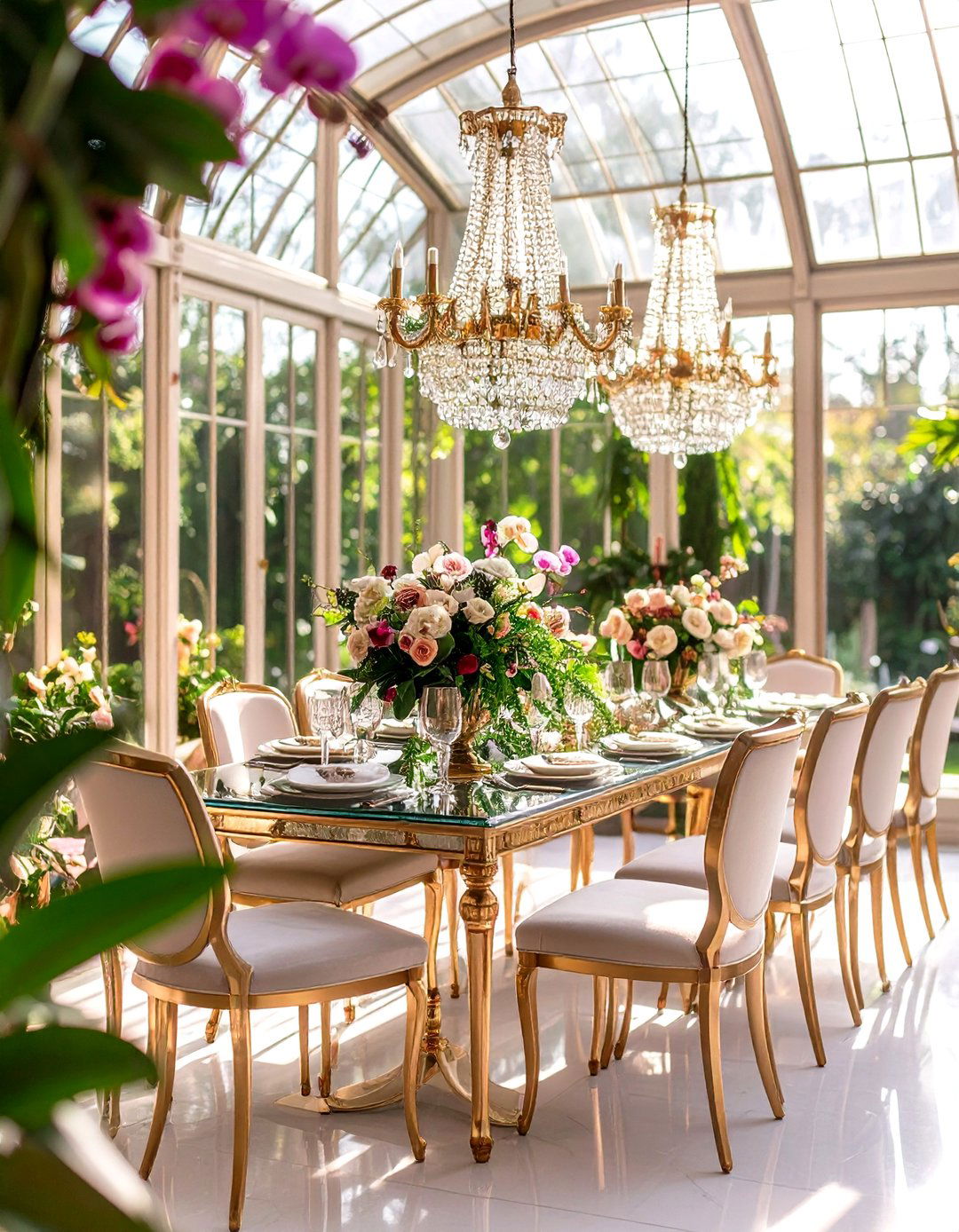 Glamorous Conservatory Dining Room - 24 Greenhouse Dining Room Ideas