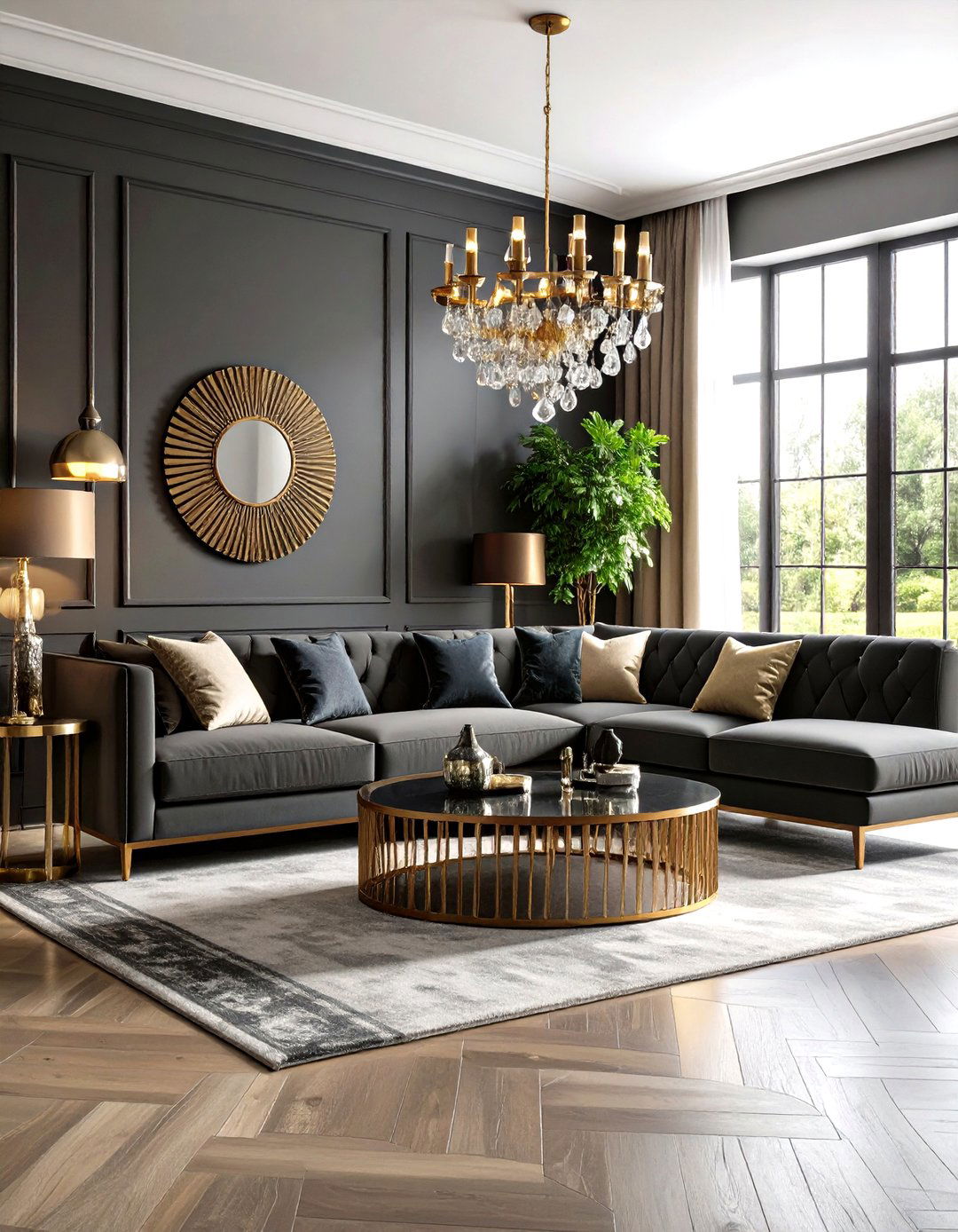 Glamorous Dark Grey Sofa Evening Entertainment - 24 dark grey couch living room ideas