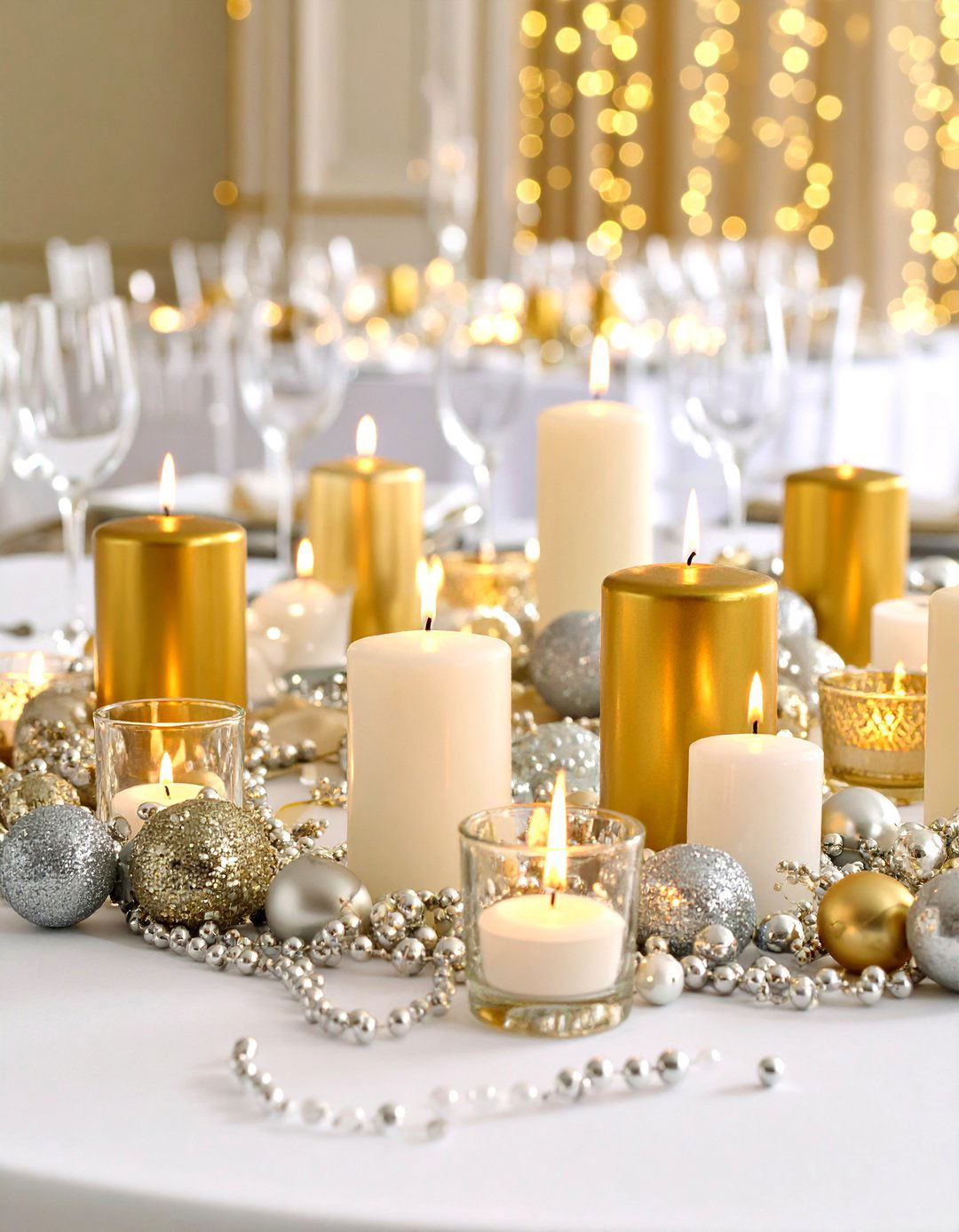 Glamorous Gold and Silver Themes - 24 Floating Wedding Centerpiece Ideas