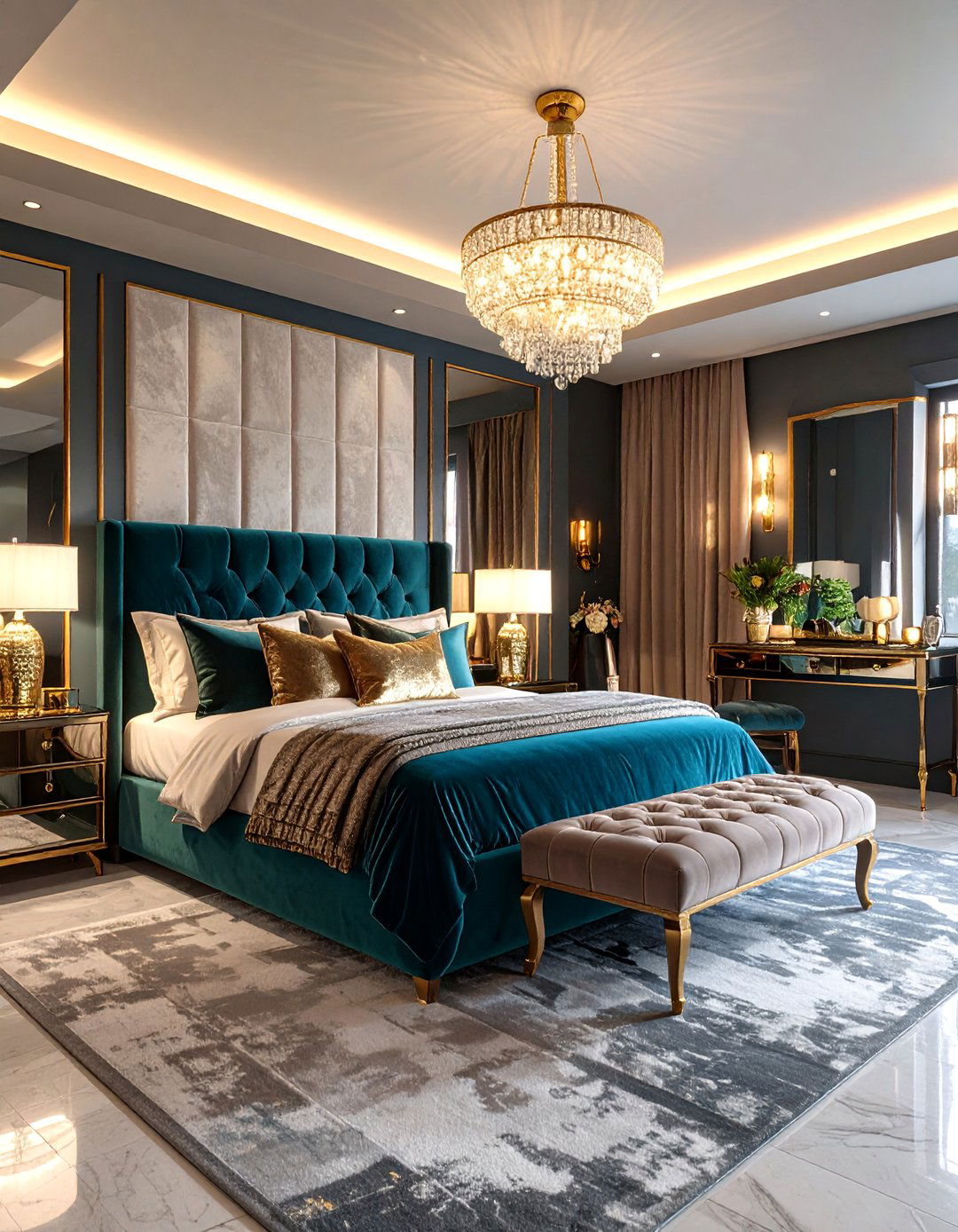 Glamorous Hollywood Basement Bedroom - 24 Basement Bedroom Ideas