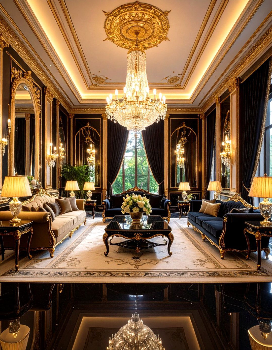 Glamorous Hollywood Regency Parlor Room with Luxury Details - 24 Parlor Room Ideas