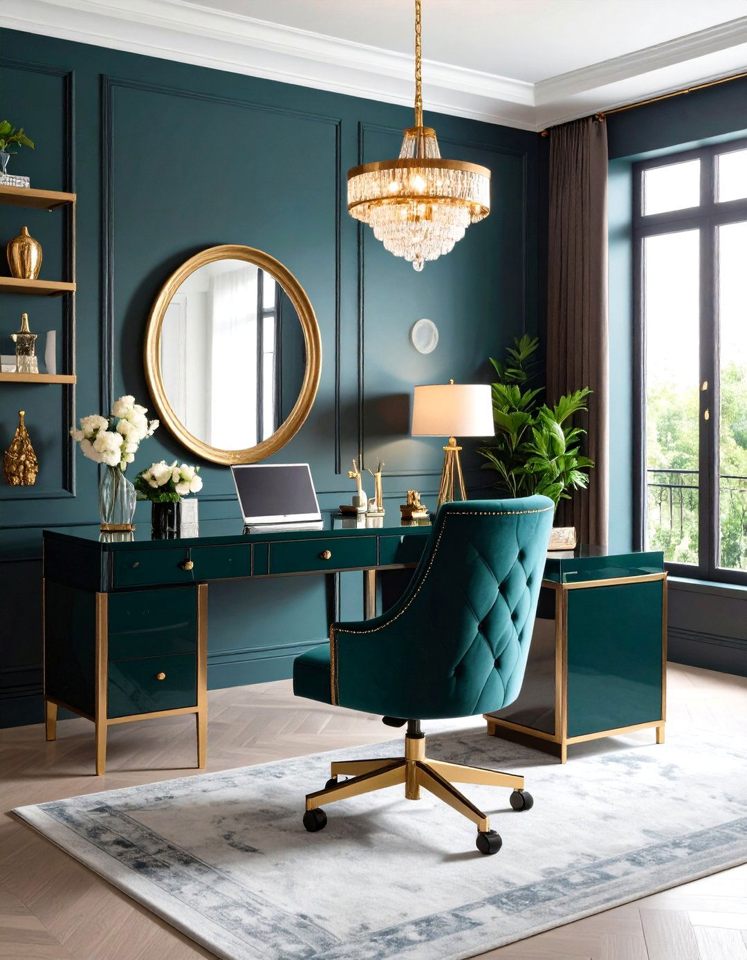 Glamorous Home Office Space - 24 Glam Interior Design Ideas