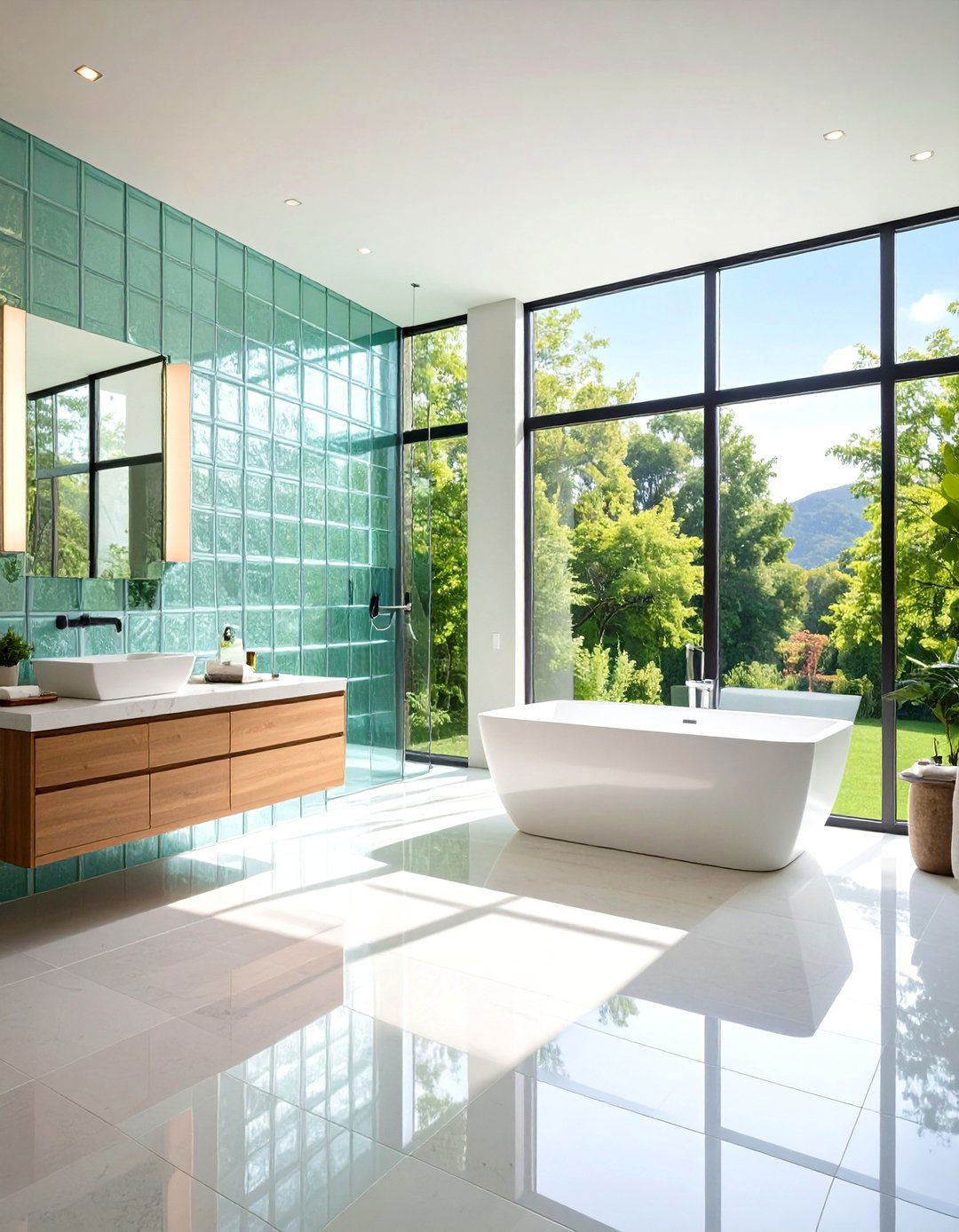 Glass Block Privacy Wet Room - 24 Wet Room Ideas