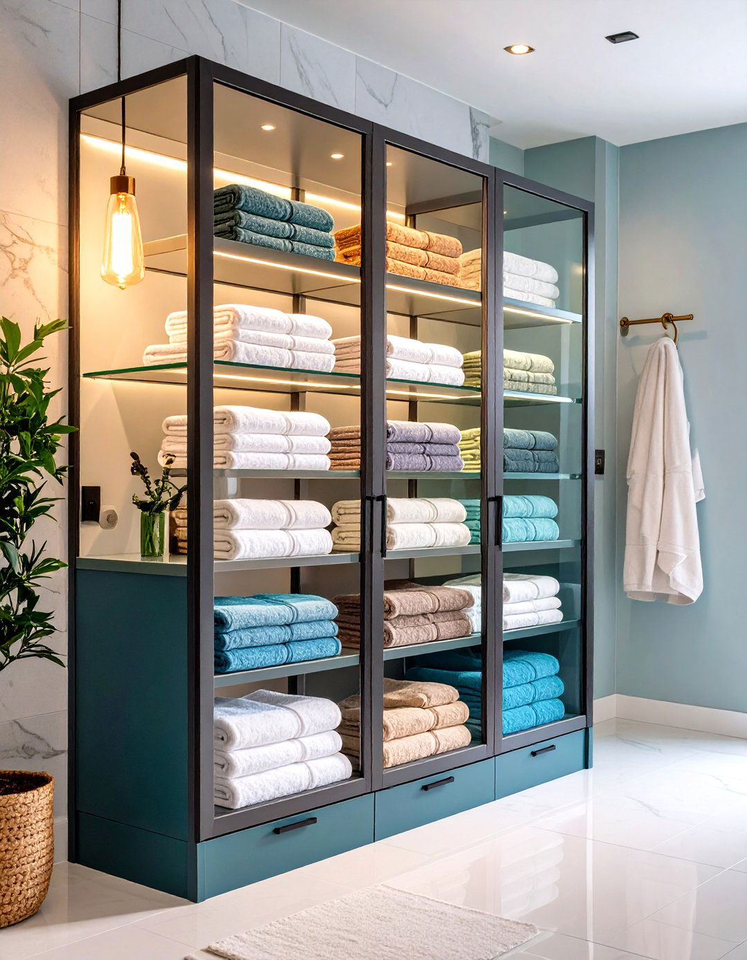 Glass Cabinet Display - 24 Towel Display Ideas