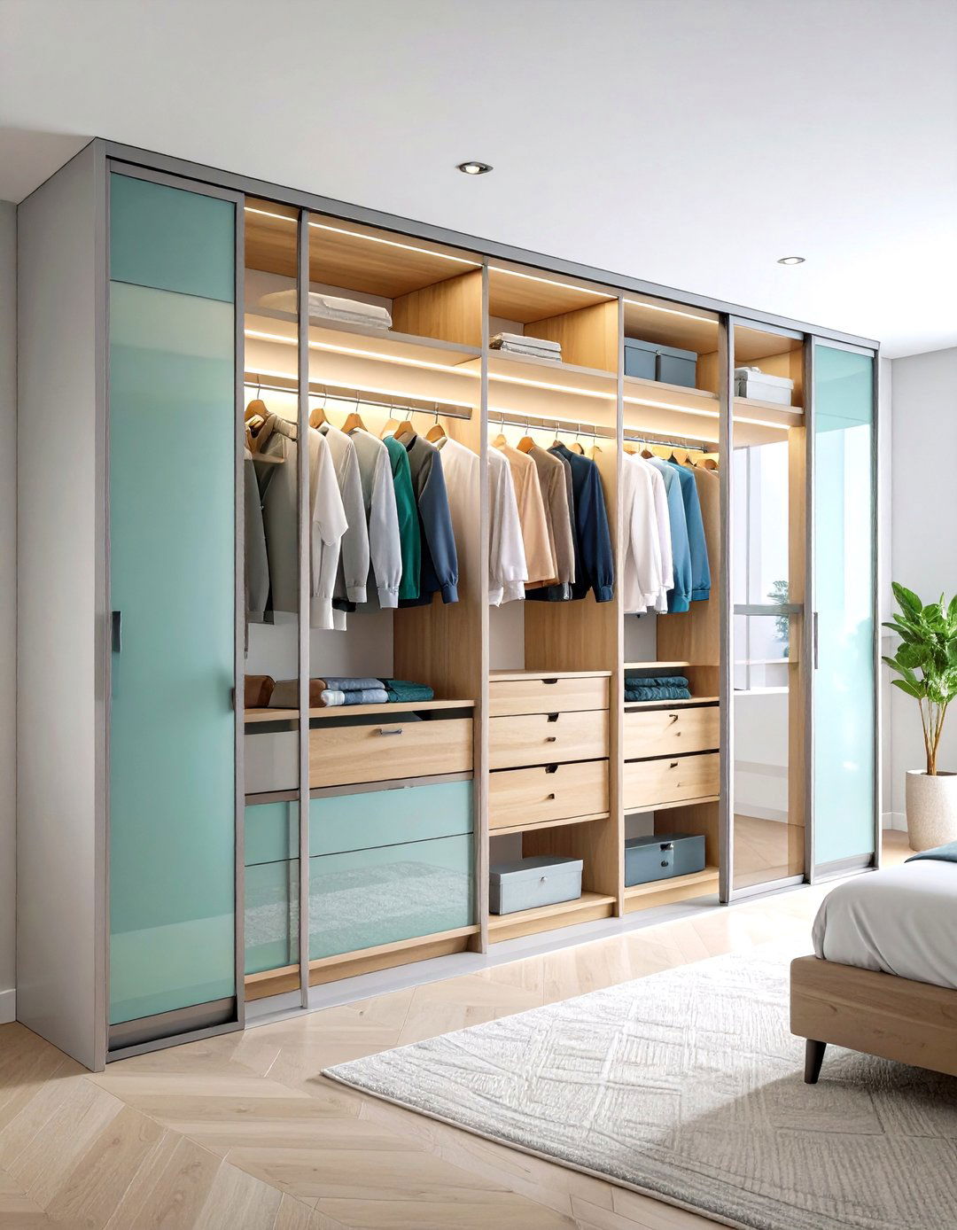 Glass Door Showcase Design - 24 Open Closet Ideas
