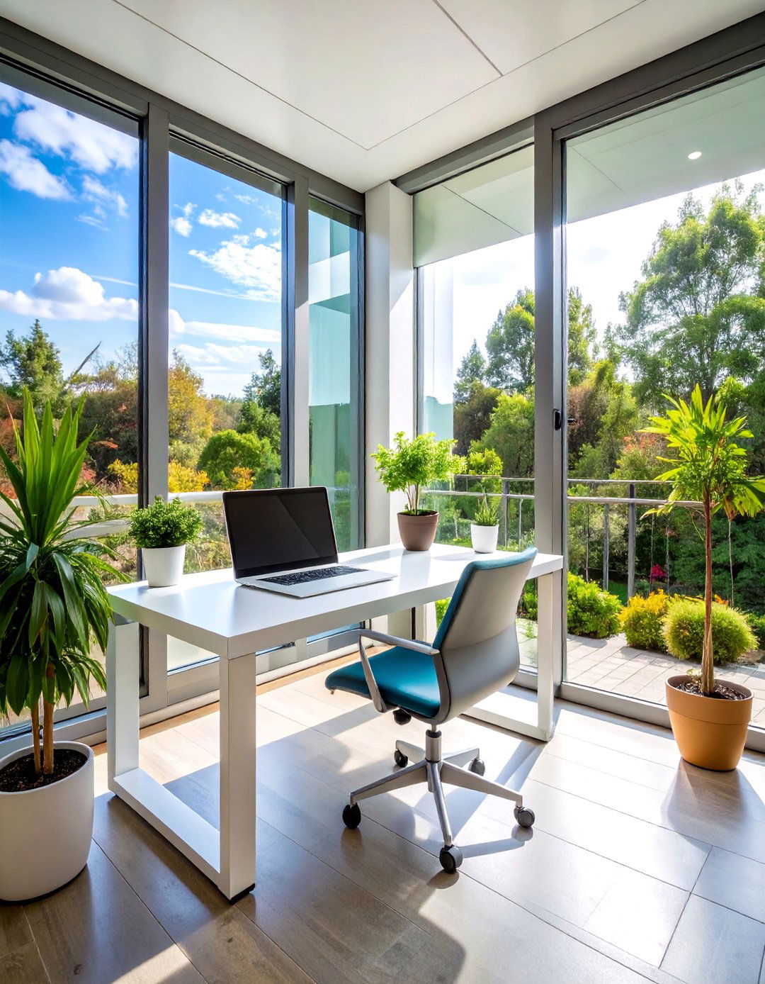 Glass Enclosed Balcony Office - 24 Balcony Office Ideas