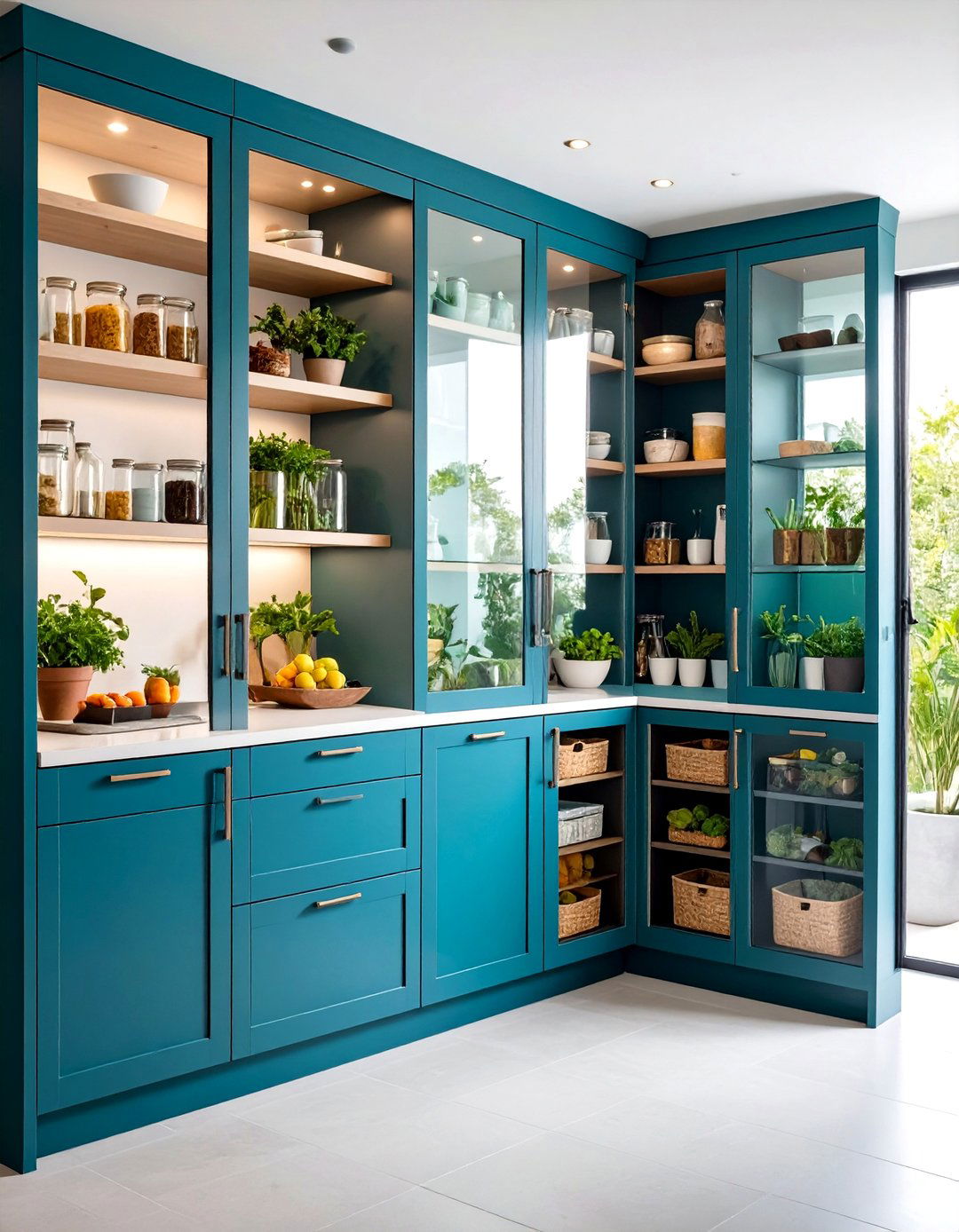 Glass Front Corner Pantry Doors - 24 Corner Pantry Ideas