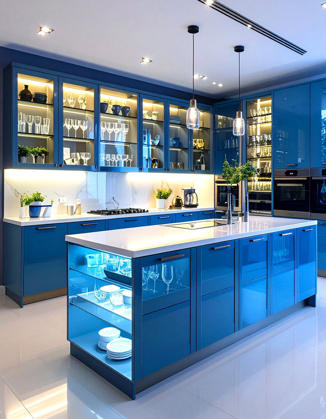 Glass Front Display Cabinet Features - 24 Floor to Ceiling Kitchen Cabinets
