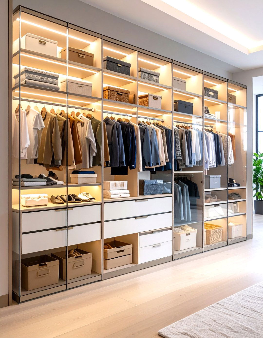 Glass Front Display Organization - 24 Hall Closet Organization Ideas