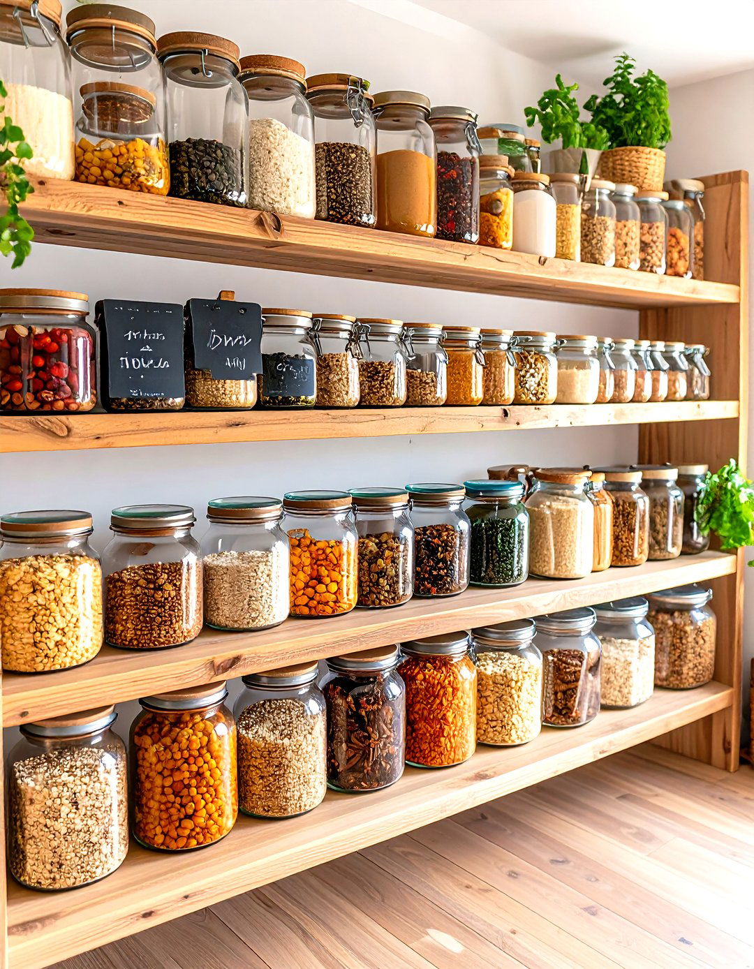 Glass Jar Display Storage System - 24 Small Pantry Ideas