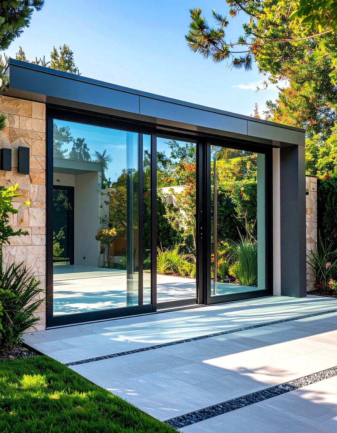 Glass Panel Contemporary Gates - 24 garden gate ideas