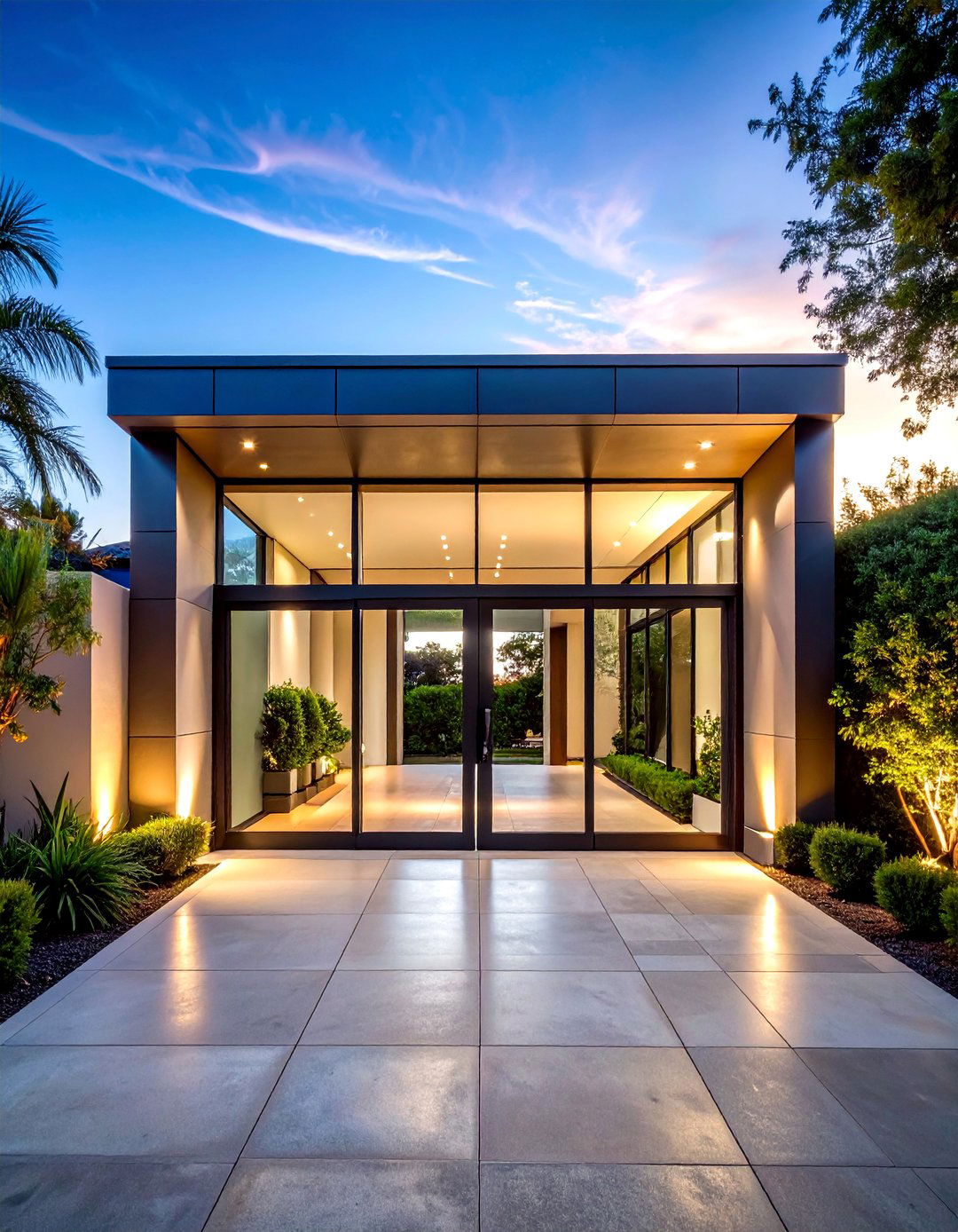 Glass Panel Contemporary Gates - 24 Driveway Gate Ideas