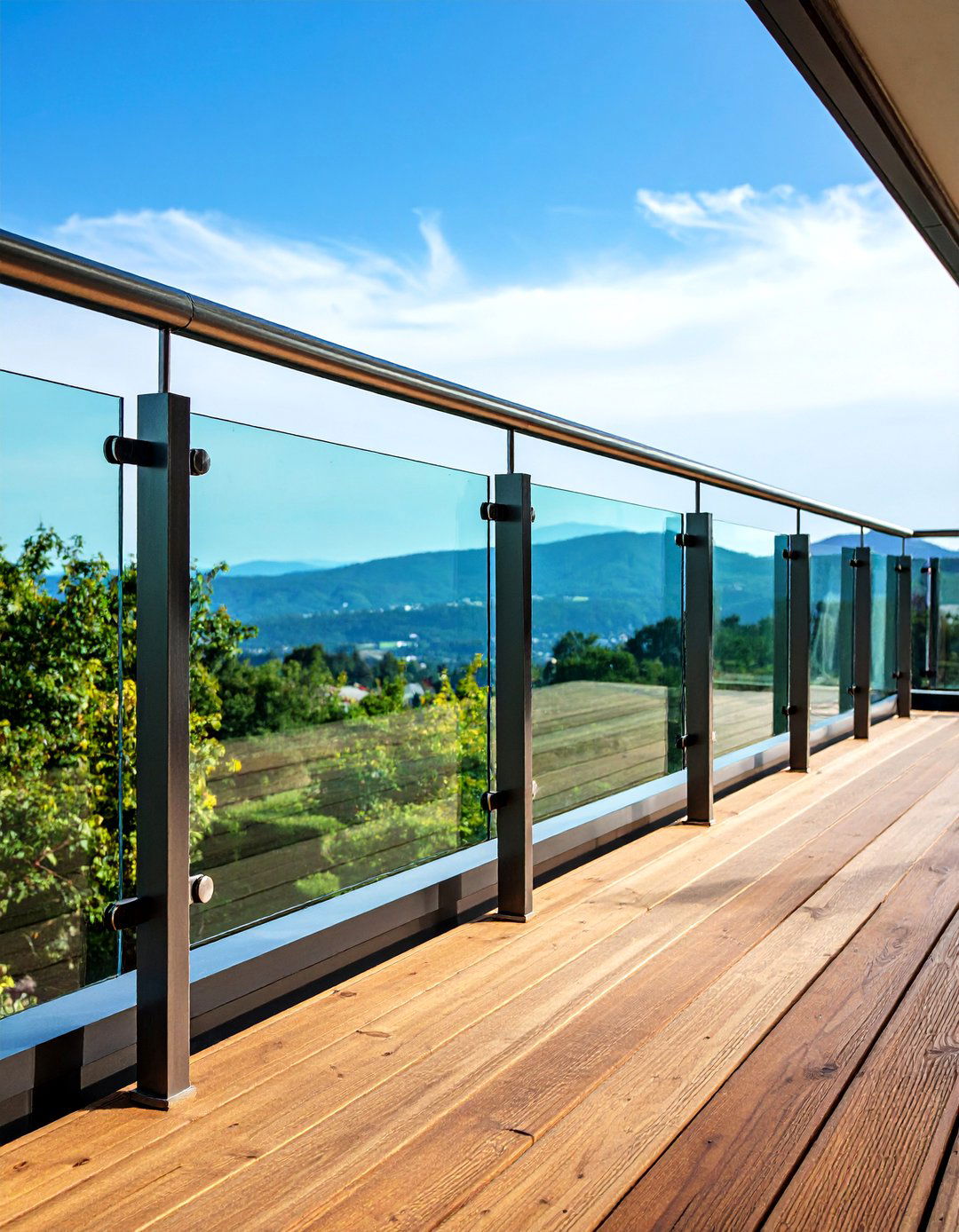 Glass Panel Deck Railing - 24 Deck Railing Ideas