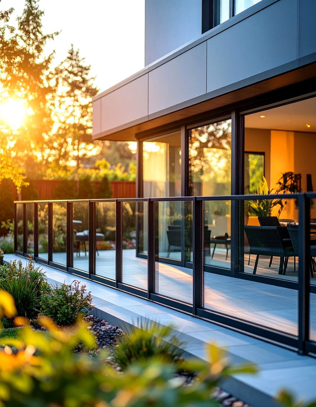Glass Panel Modern Fence - 24 Backyard Fence Ideas