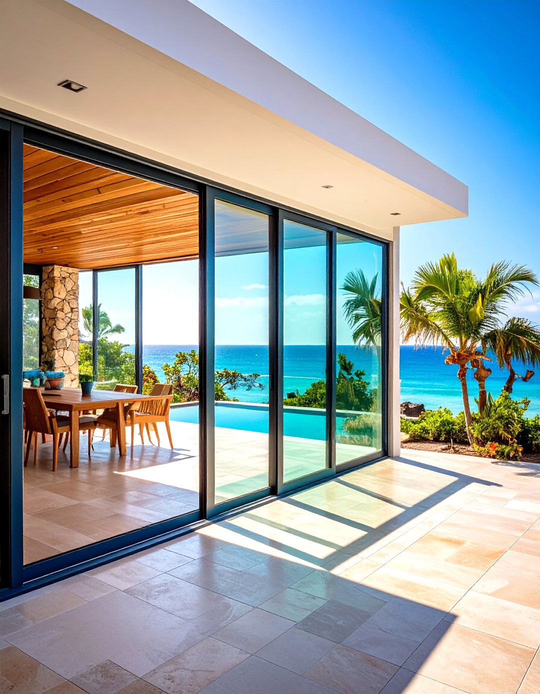 Glass Panel Wind Screens - 24 Privacy Patio Ideas