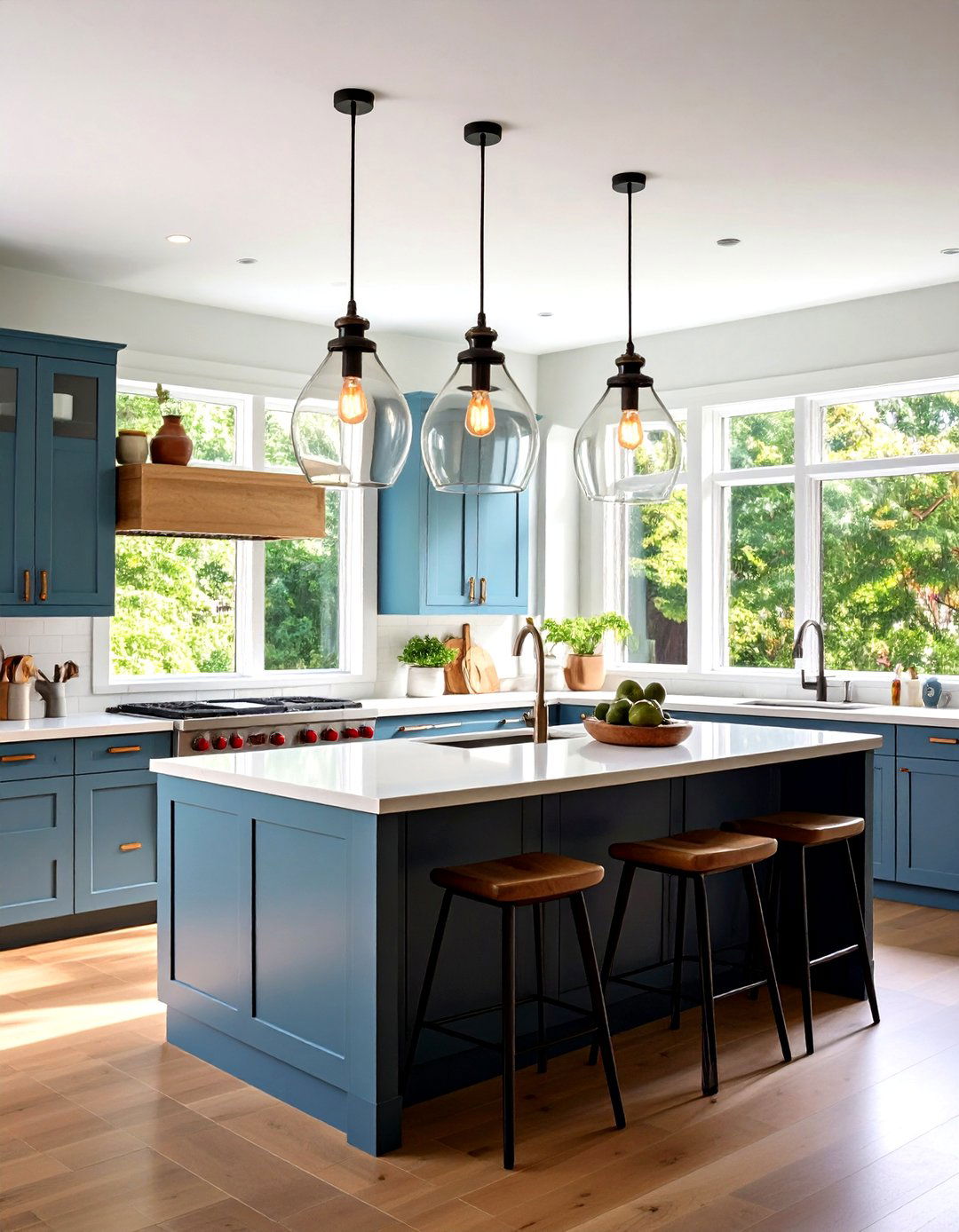 Glass Pendant Cluster Arrangements - 24 Small Kitchen Lighting Ideas