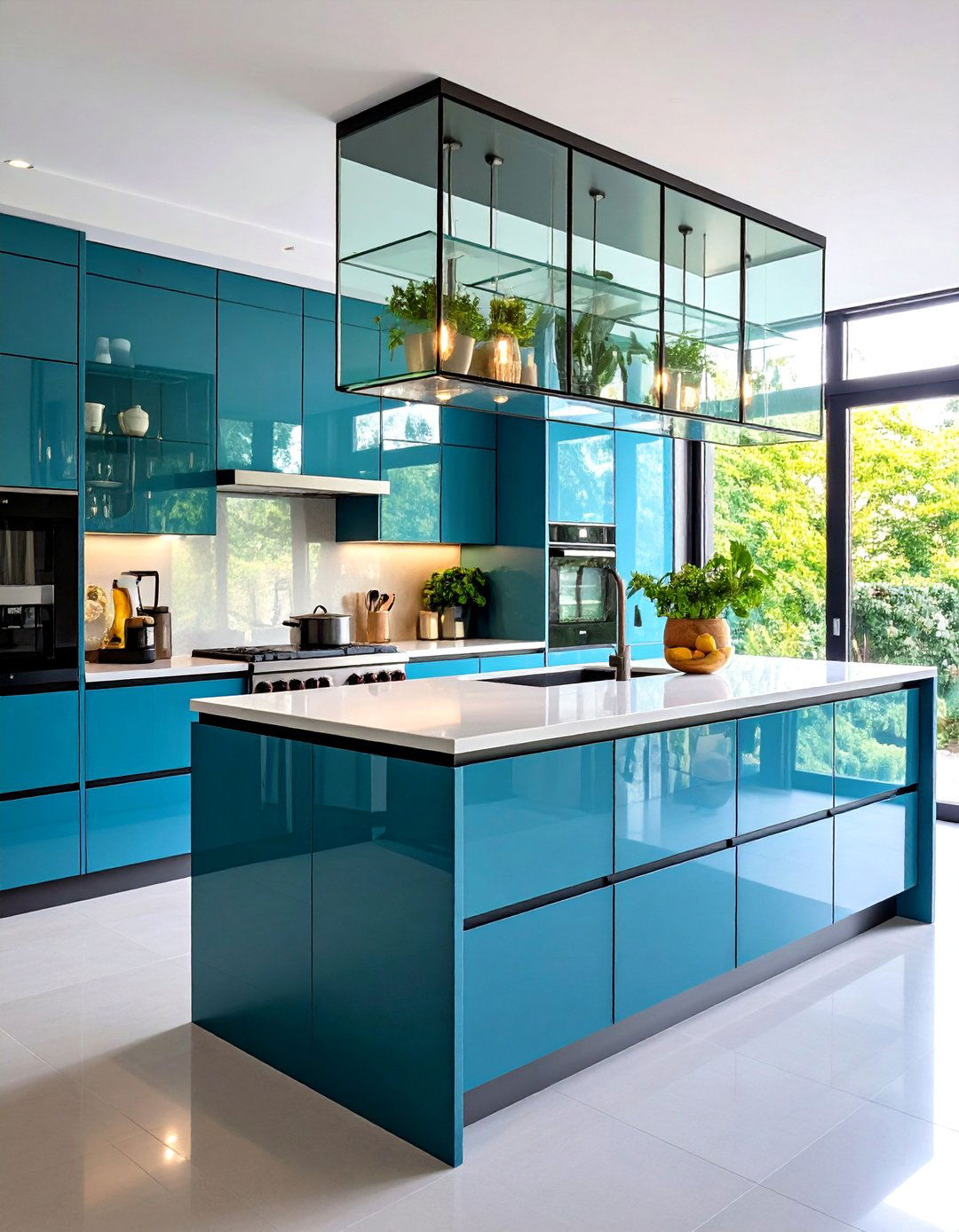 Glass Peninsula Cabinets - 24 Modern Style Glass Kitchen Cabinets