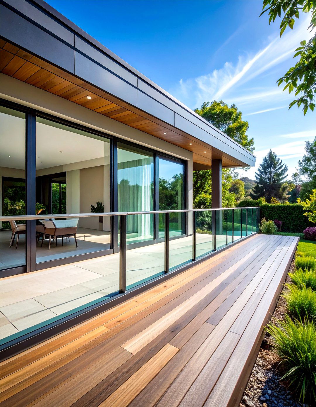 Glass Railing Modern Deck - 24 Backyard Deck Ideas