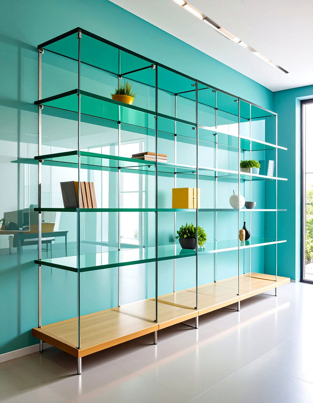 Glass Shelving for Light Offices - 24 Office Shelving Ideas