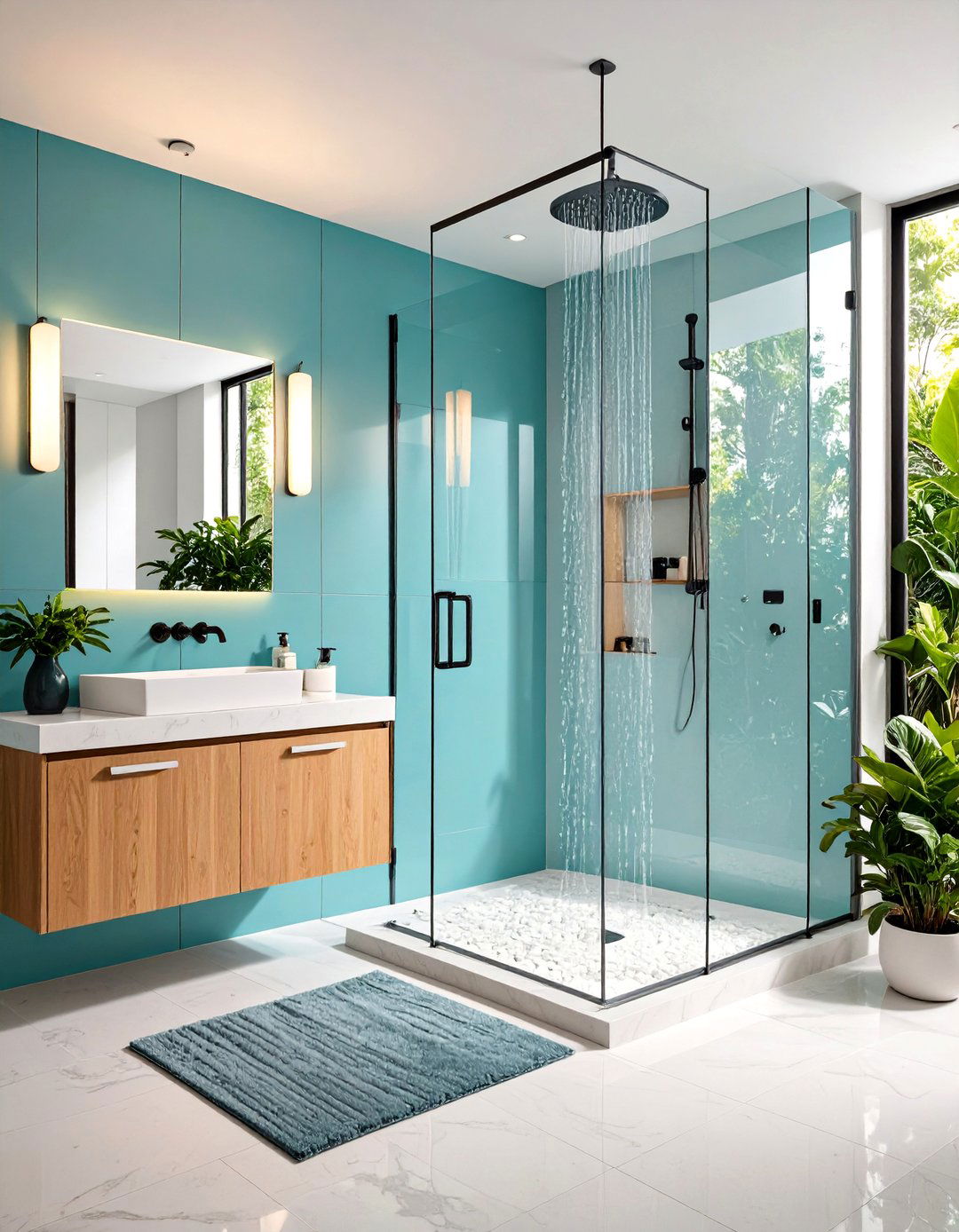 Glass Shower Door Storage Integration - 24 Bathroom Storage Ideas