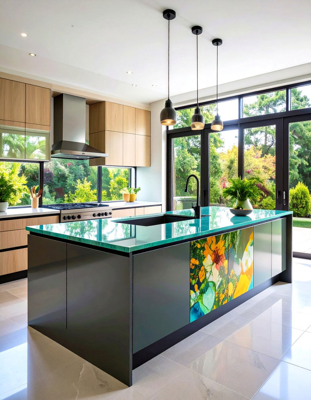 Glass Splashback with Digital Prints - 24 Kitchen Splashback Ideas