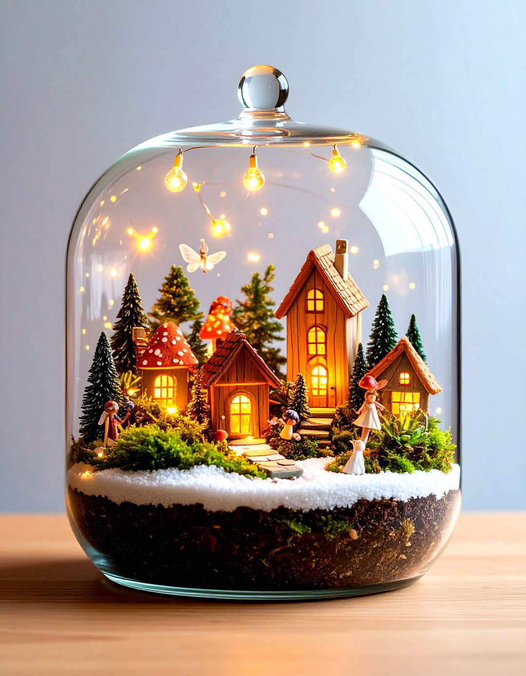 Glass Terrarium Fairy Hideaway - 24 Fairy Garden Container Ideas