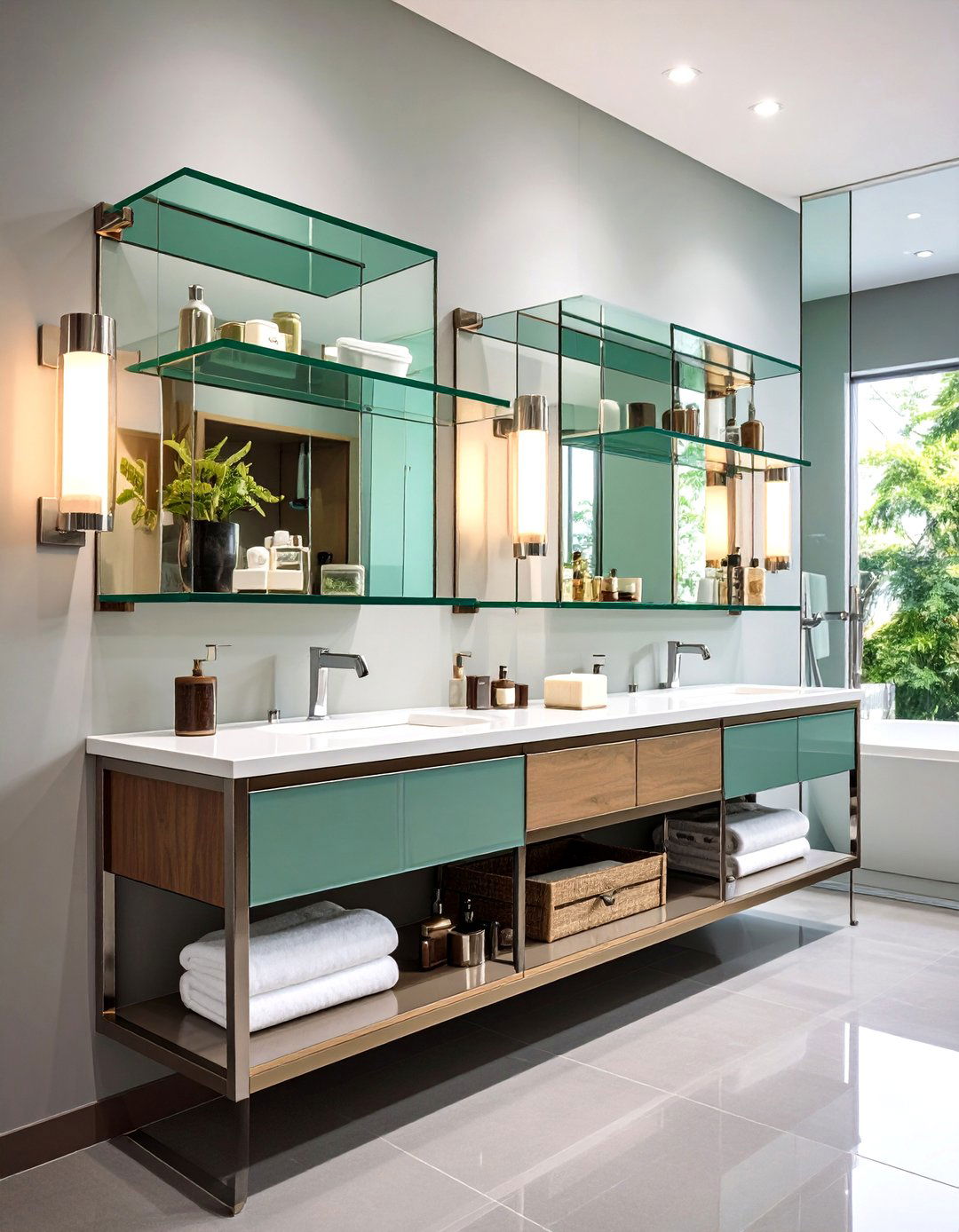 Glass and Chrome Luxury Rack - 24 Bathroom Towel Rack Ideas