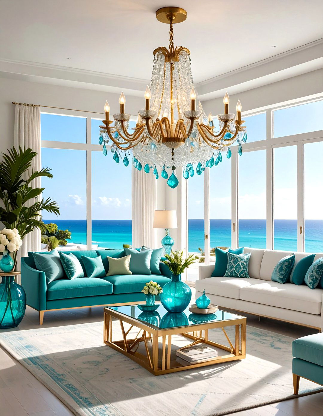 Glass and Crystal Ocean Elements - 24 Beach House Decor Ideas