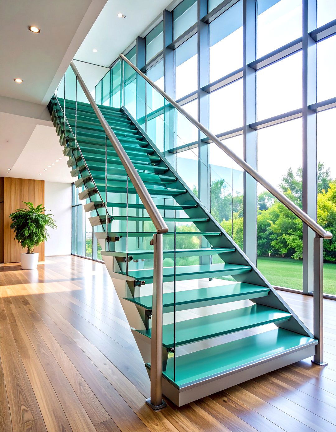 Glass and Stainless Steel Combination - 24 Modern Staircases