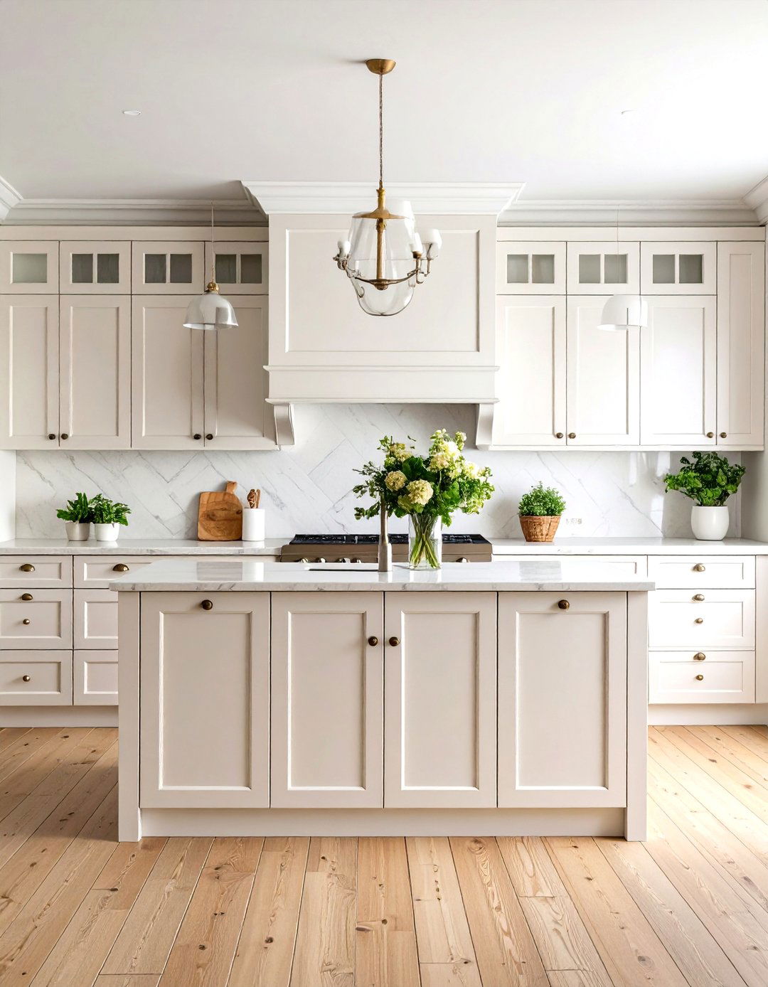 Glazed Off White Cabinets with Vintage Appeal - 24 Off-white Kitchen Cabinets