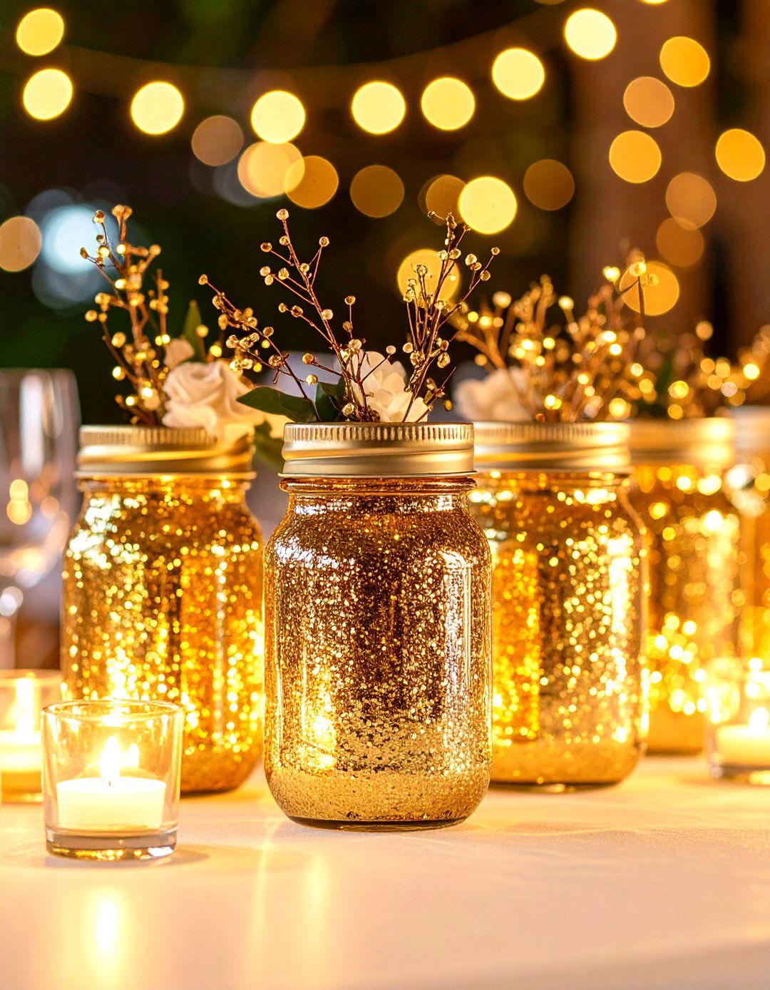 Glitter and Glamour Sparkle Jars - 24 Mason Jar Centerpiece Ideas