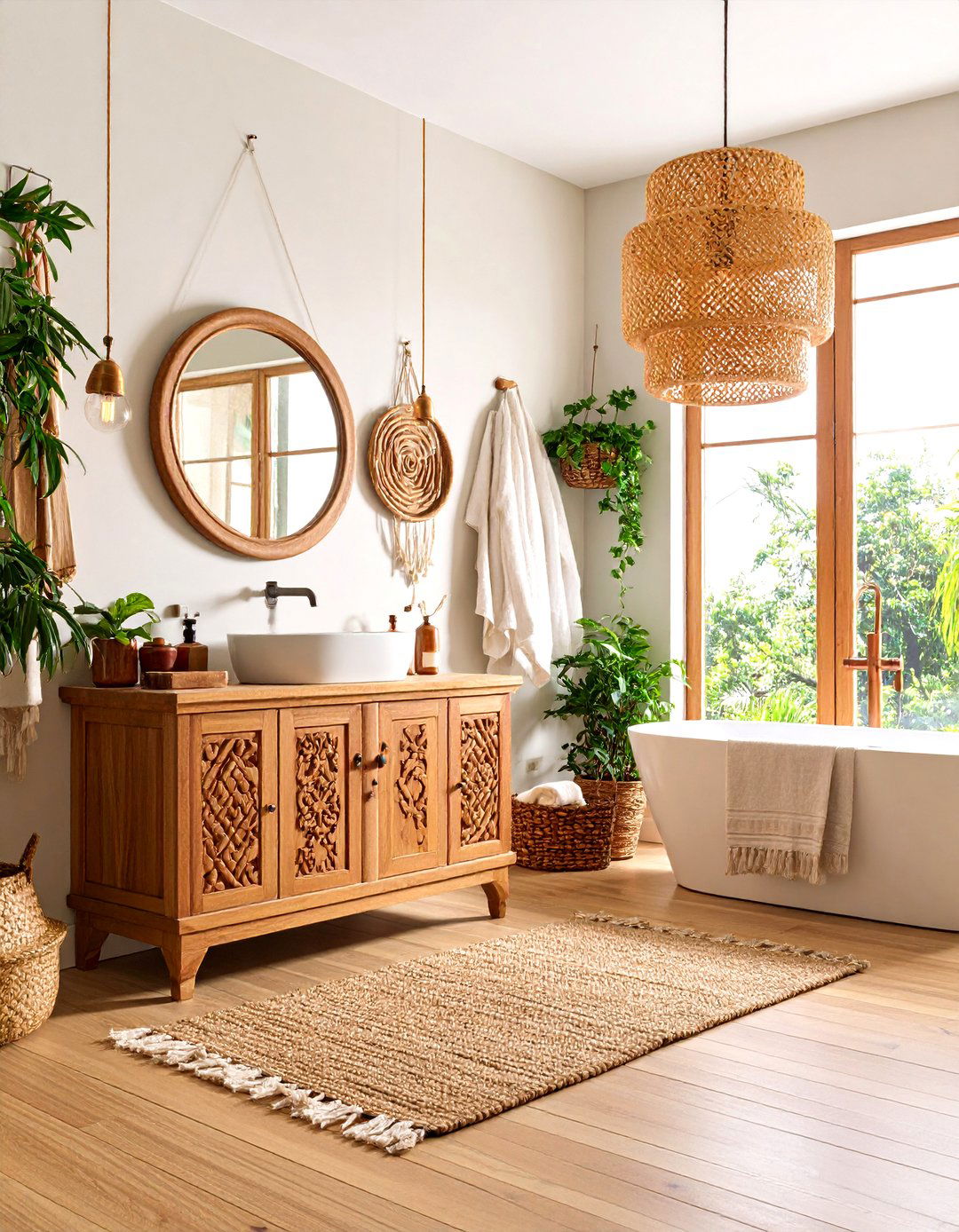Global Nomad Eclectic Powder Room with Travel Treasures - 24 Eclectic Powder Room Ideas