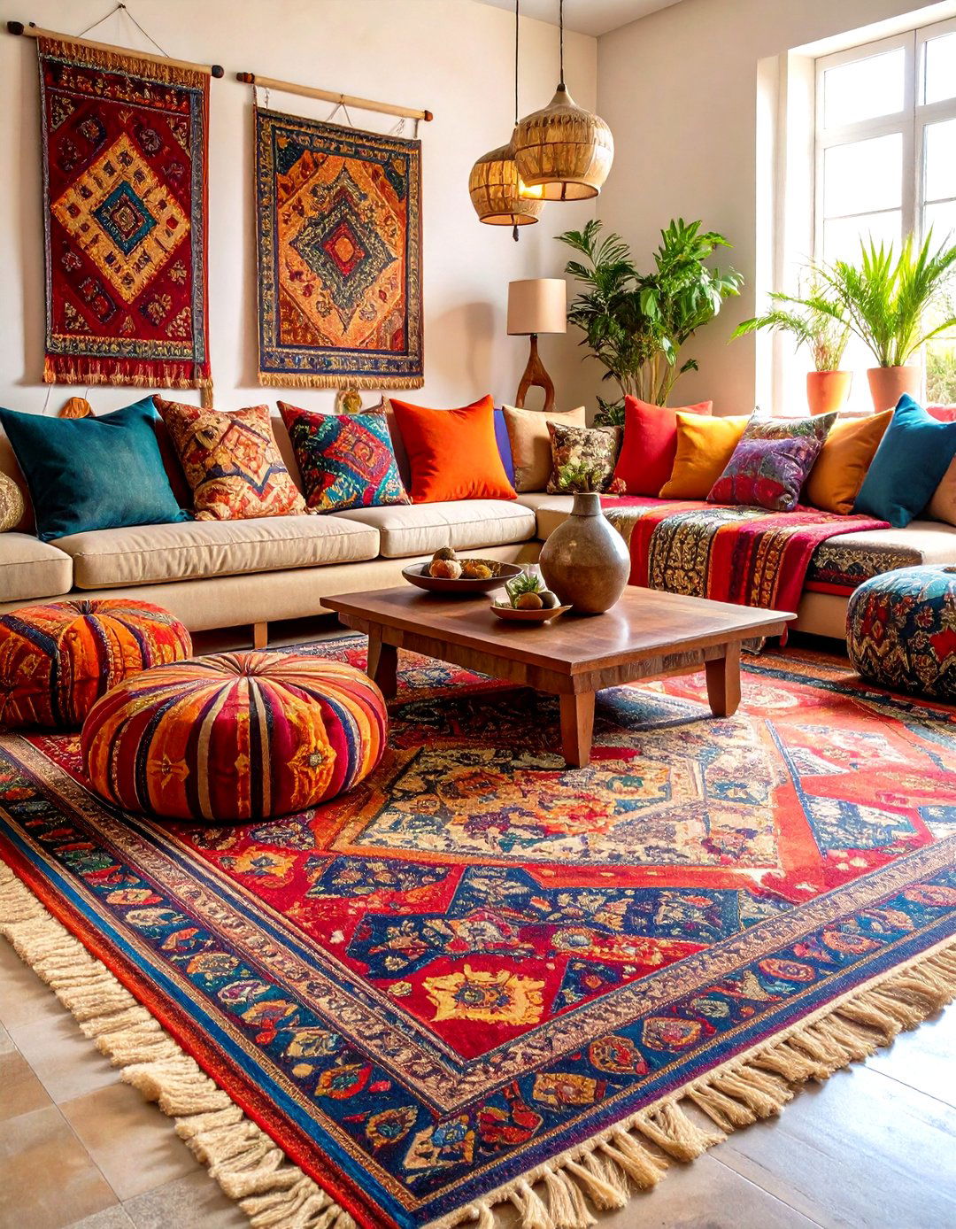 Global Textile Layering System - 24 Colorful Boho Decor Ideas