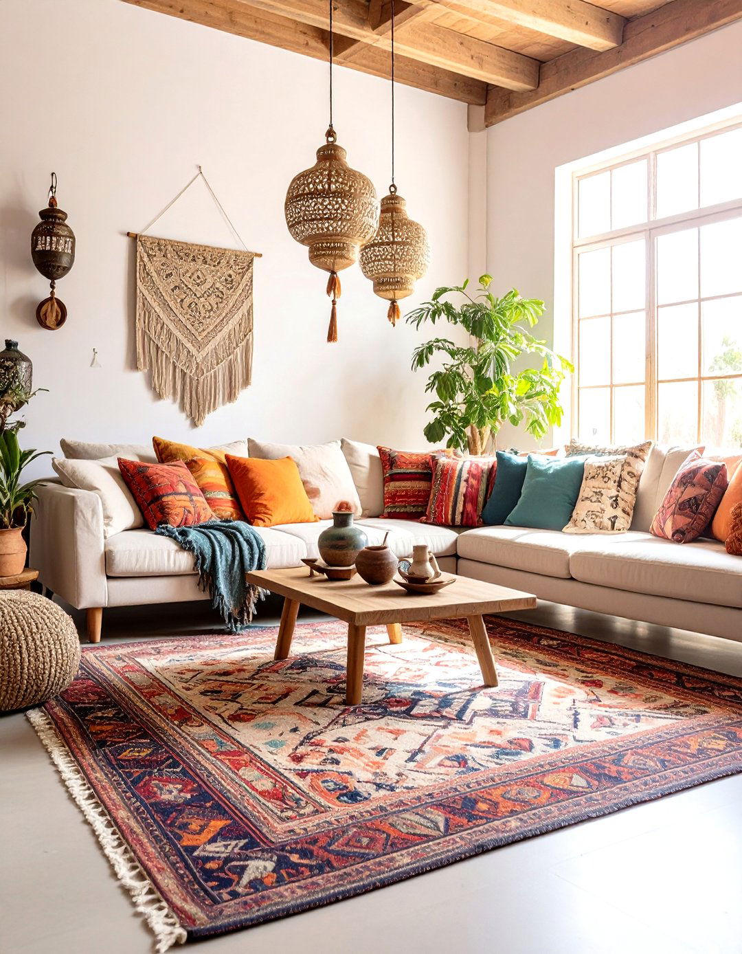 Global Textile Treasure Trove - 24 Colorful Boho Living Room Ideas