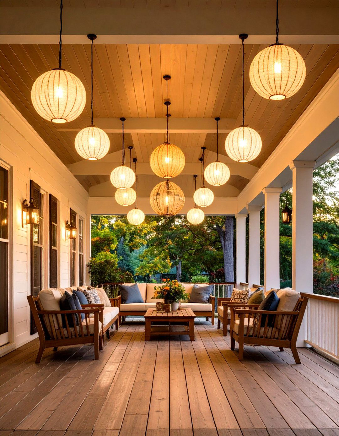 Globe Pendant Clusters - 24 Front Porch Lighting Ideas