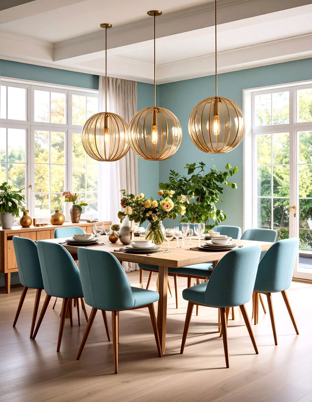 Globe Pendant Lighting Clusters - 24 Mid-century Modern Dining Rooms